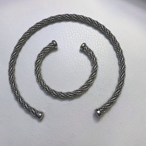 Choker and bracelet Set, Silver